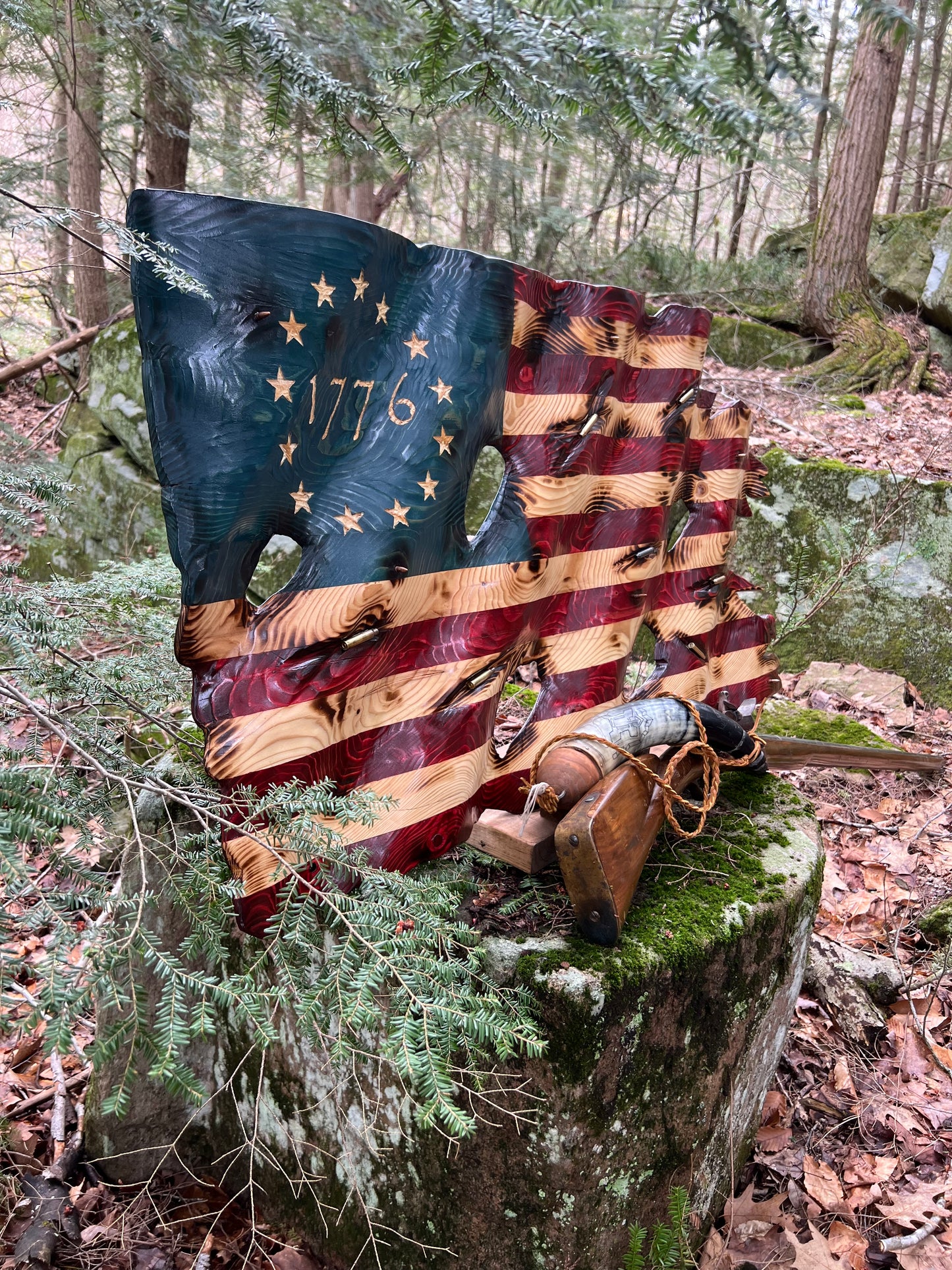 48”X26” Battle Hardened 1776 Wavy Flag