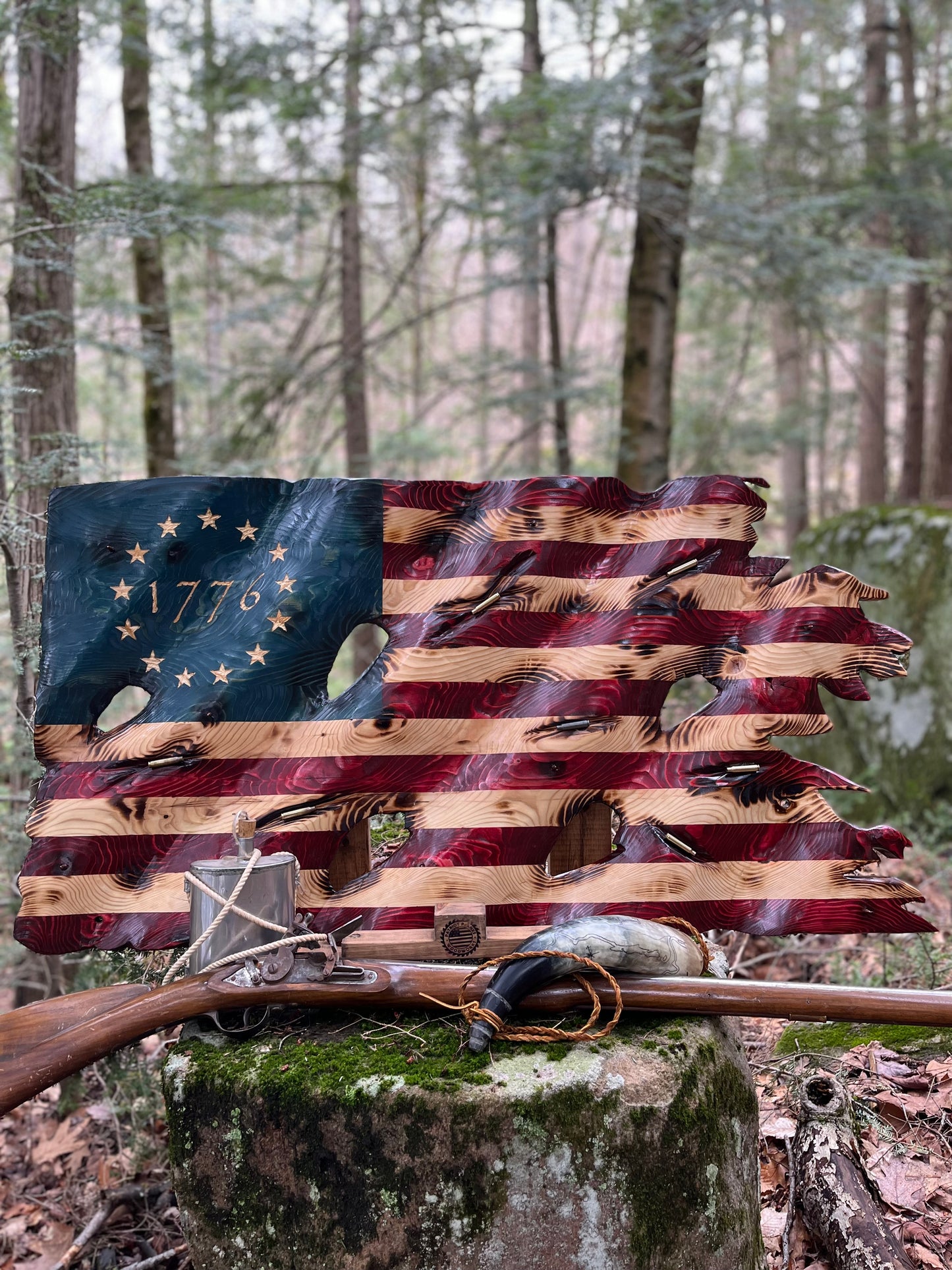 48”X26” Battle Hardened 1776 Wavy Flag